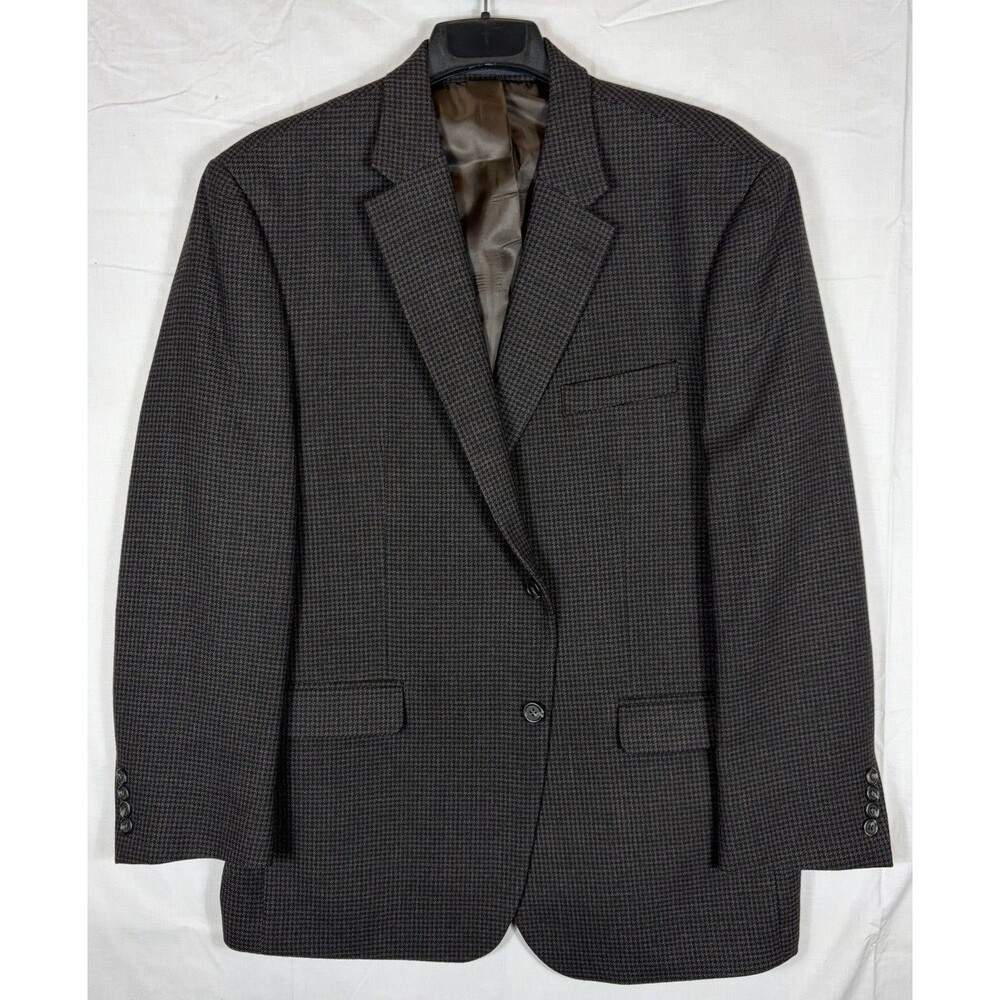 Lauren Ralph Lauren Wool Blazer Sports Coat Houndstooth Brown Black Men’s 46R